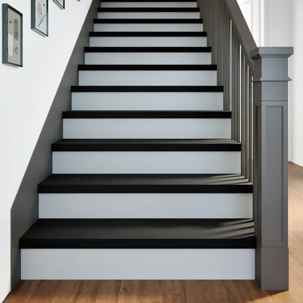 Produktbild för Trappstegsmattor 16 pcs brunsvart 100x25x2 cm massiv ek