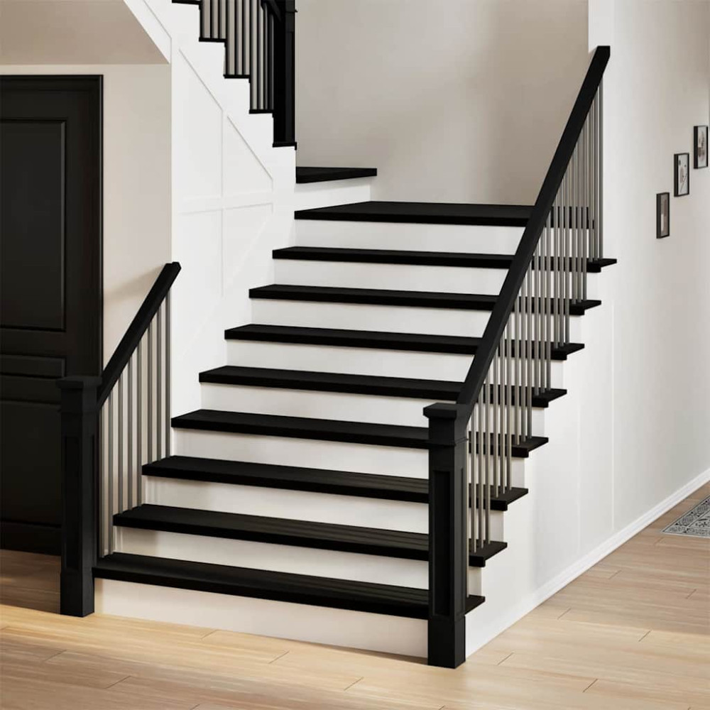 Produktbild för Trappstegsmattor 16 pcs brunsvart 110x30x2 cm massiv ek