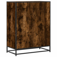 Produktbild för Skoskåp rökfärgad ek 75x38x97,5 cm konstruerat trä och metall