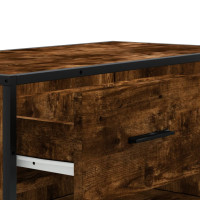 Produktbild för Skoskåp rökfärgad ek 75x38x97,5 cm konstruerat trä och metall