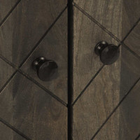 Produktbild för Sidobord 3 delar svart 60x33x75 cm massivt mangoträ
