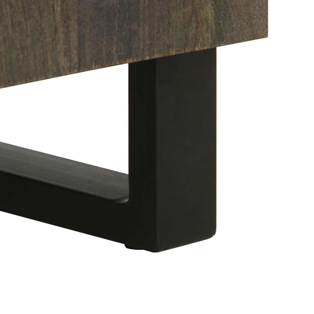 Produktbild för Sidobord 3 delar svart 60x33x75 cm massivt mangoträ