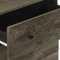 Produktbild för Sidobord 3 delar svart 60x33x75 cm massivt mangoträ