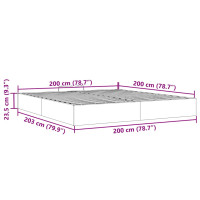 Produktbild för Ottoman sängram utan madrass vit 200x200 cm konstläder