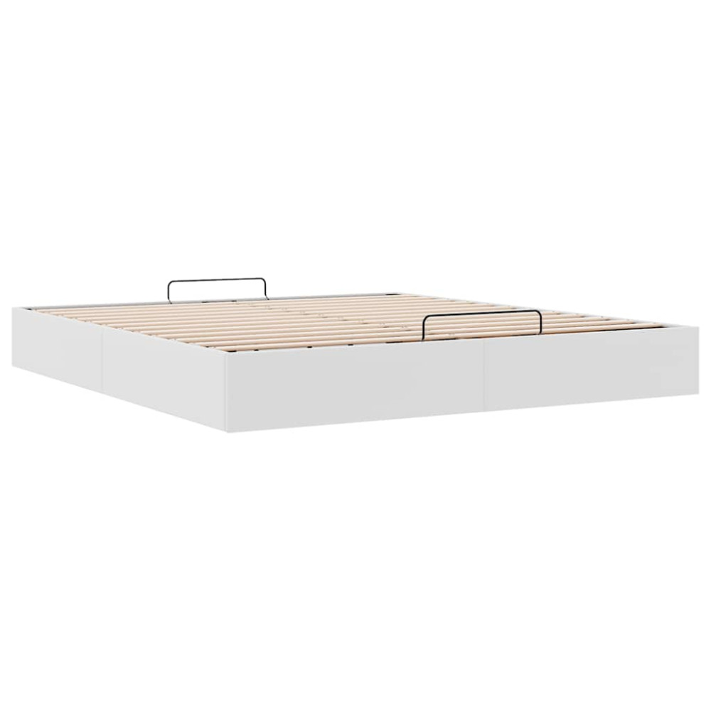 Produktbild för Ottoman sängram utan madrass vit 200x200 cm konstläder