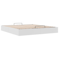 Produktbild för Ottoman sängram utan madrass vit 200x200 cm konstläder