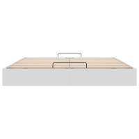Produktbild för Ottoman sängram utan madrass vit 200x200 cm konstläder