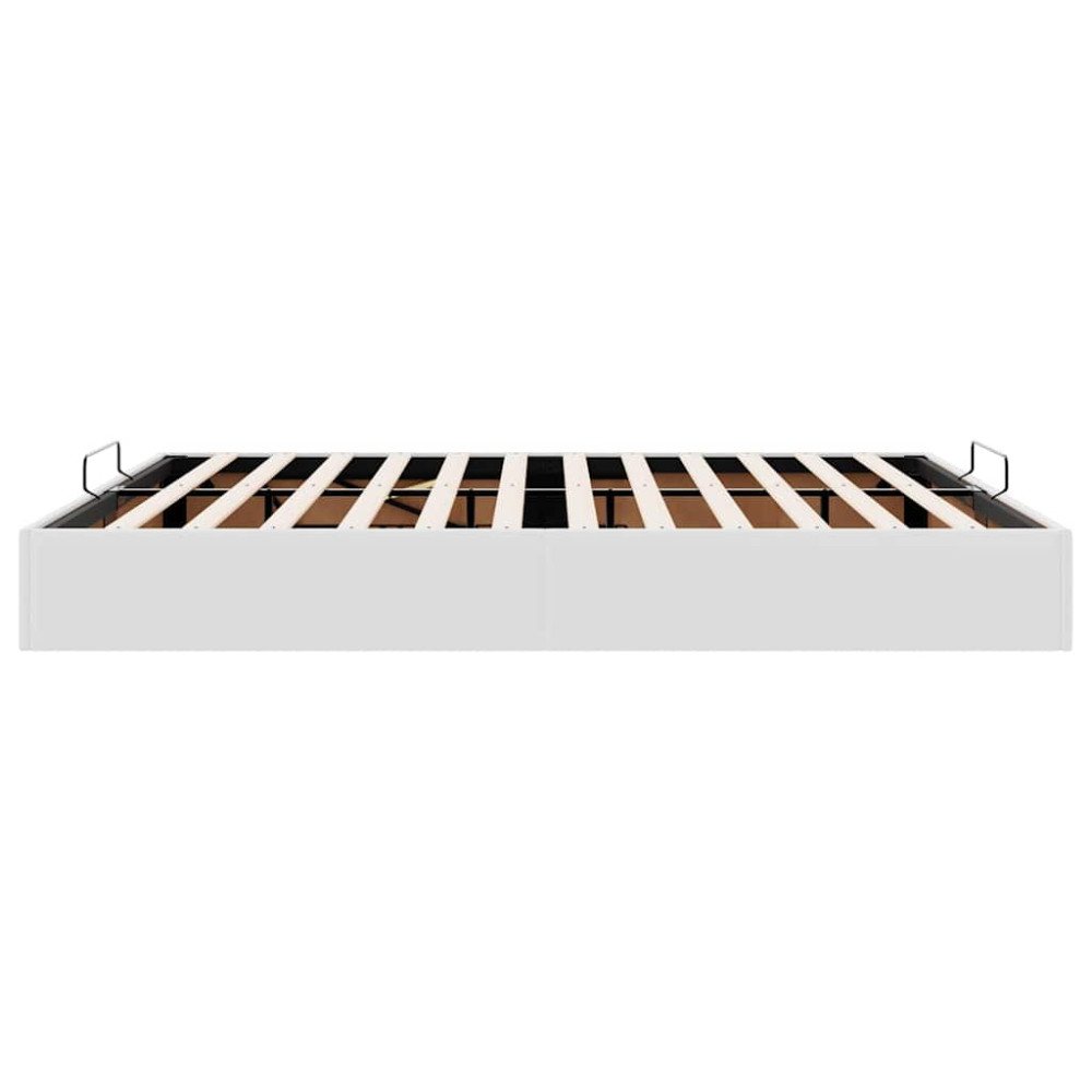 Produktbild för Ottoman sängram utan madrass vit 200x200 cm konstläder