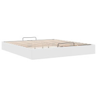 Produktbild för Ottoman sängram utan madrass vit 200x200 cm konstläder
