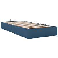 Produktbild för Ottoman sängram utan madrass blå 80x200 cm tyg