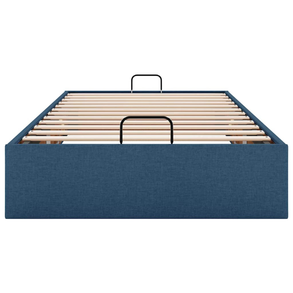 Produktbild för Ottoman sängram utan madrass blå 80x200 cm tyg