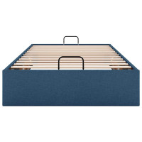 Produktbild för Ottoman sängram utan madrass blå 80x200 cm tyg