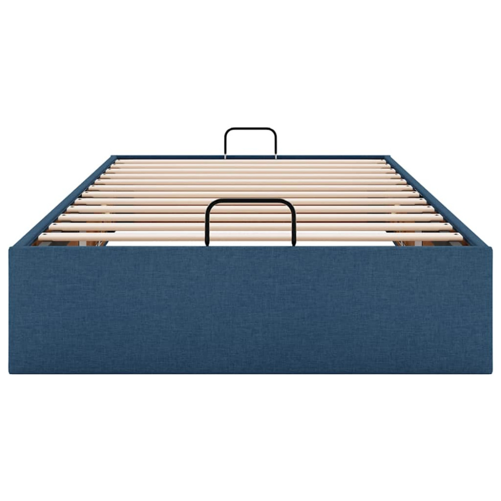 Produktbild för Ottoman sängram utan madrass blå 90x190 cm tyg