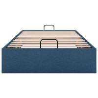 Produktbild för Ottoman sängram utan madrass blå 90x190 cm tyg