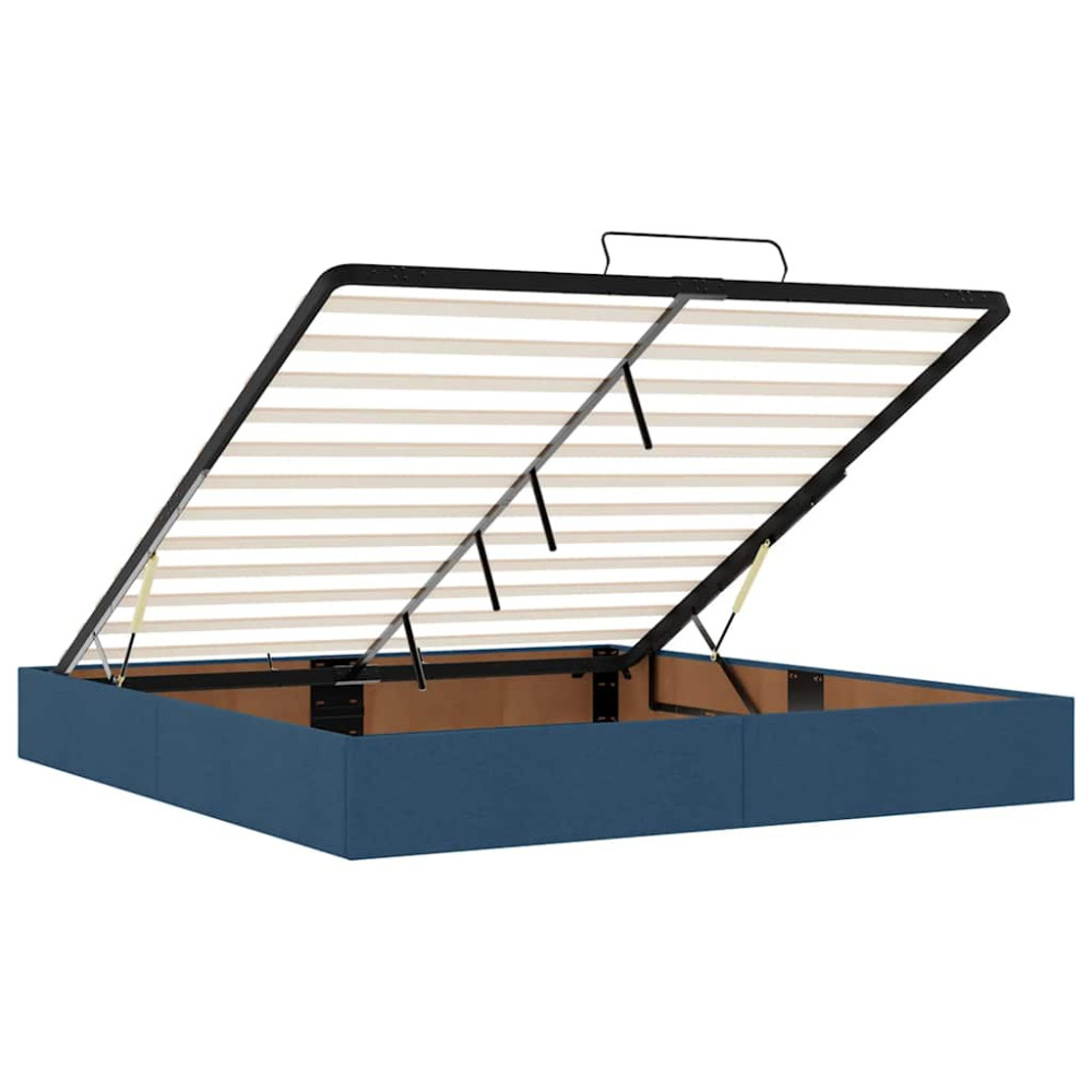Produktbild för Ottoman sängram med madrass blå 160x200 cm tyg