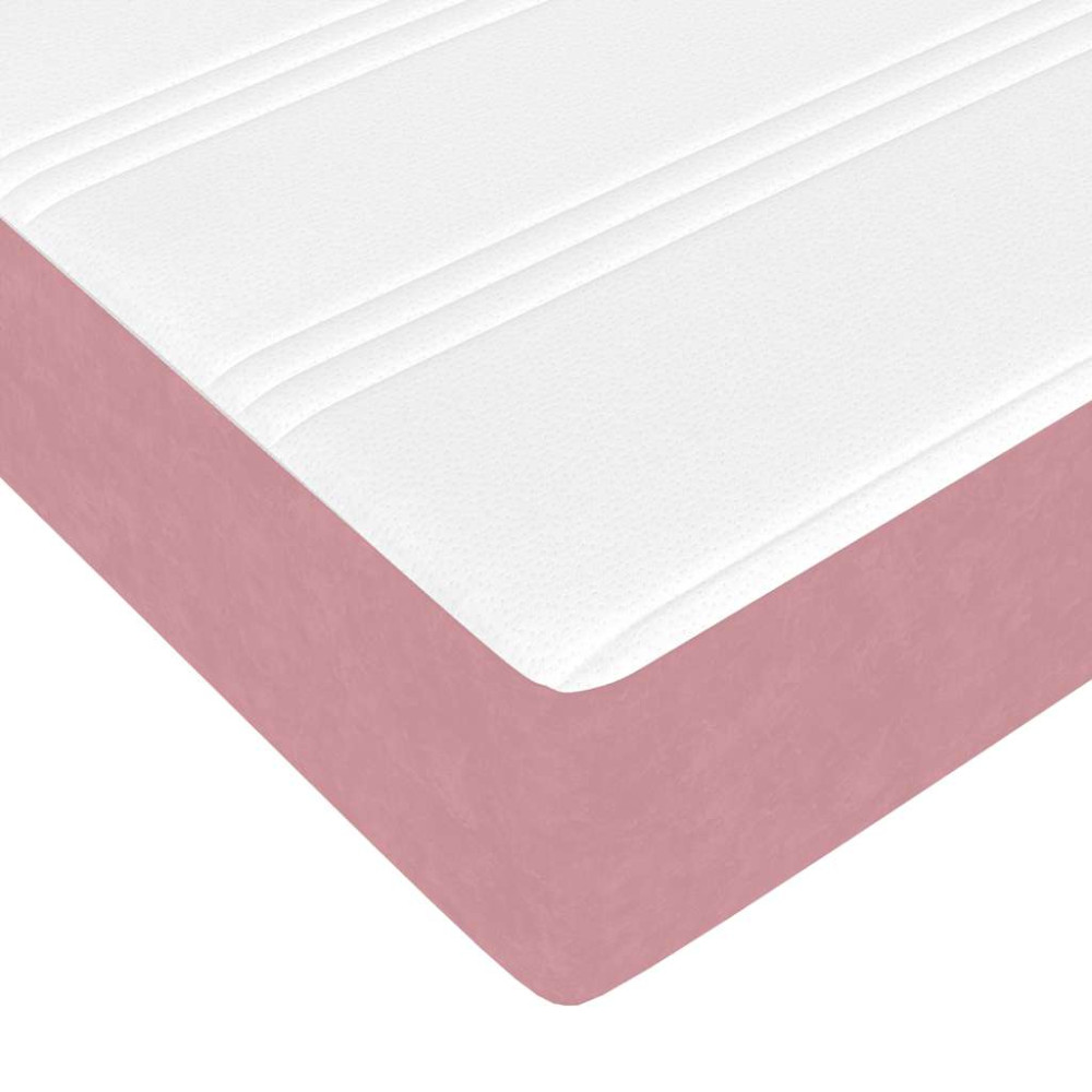 Produktbild för Ottoman sängram med madrass rosa 120x200 cm sammet