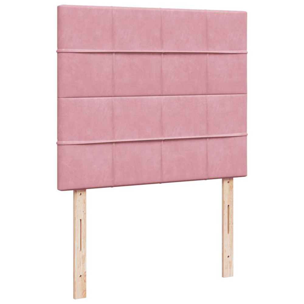 Produktbild för Ottoman sängram med madrasser rosa 120x190 cm sammet