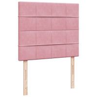 Produktbild för Ottoman sängram med madrasser rosa 120x190 cm sammet