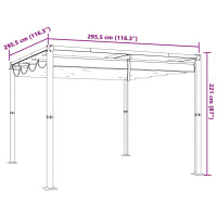 Produktbild för Paviljong med infällbart tak gräddvit 3x3 m stål