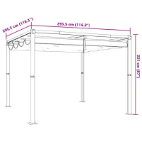 Produktbild för Paviljong med infällbart tak antracit 3x3 m stål