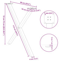 Produktbild för Matbordsben X-formad 2 st vit 90x(72-73) cm stål