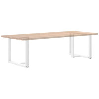 Produktbild för Matbordsben T-formad 2 st vit 90x35x(72-73) cm stål