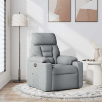 Produktbild för Reclinerfåtölj ljusgrå tyg