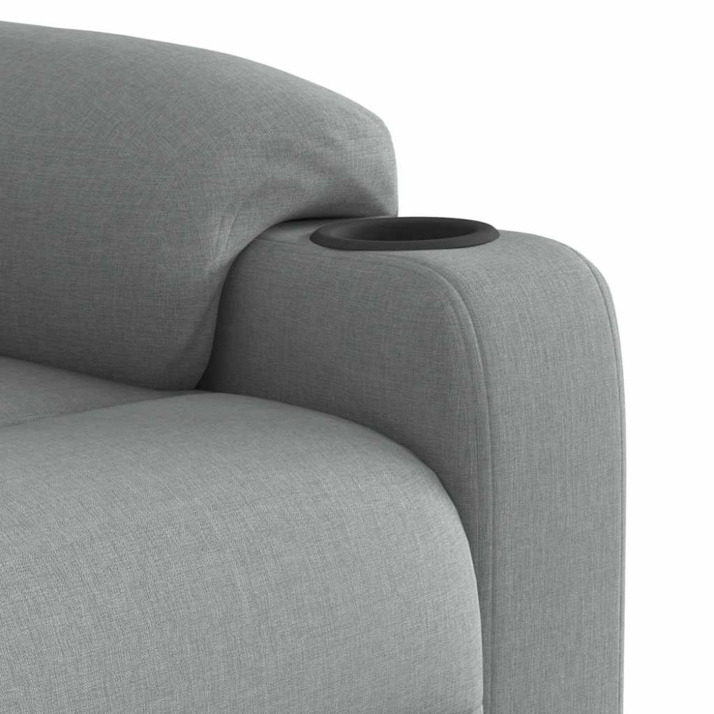 Produktbild för Reclinerfåtölj ljusgrå tyg