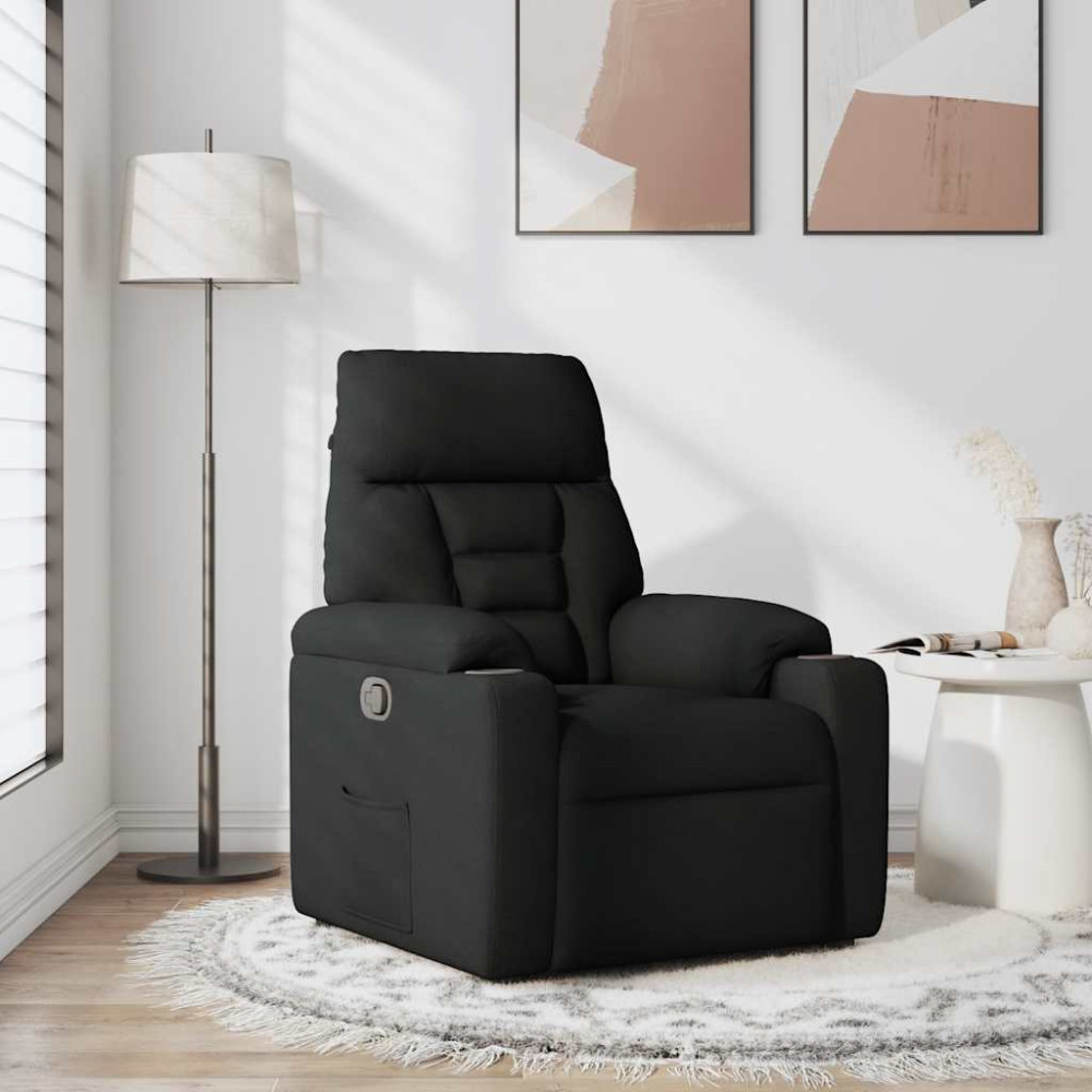 Produktbild för Reclinerfåtölj svart tyg
