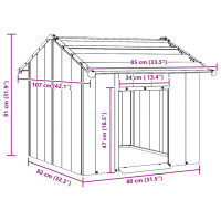 Produktbild för Hundkoja med tak 85x107x81 cm galvaniserat stål