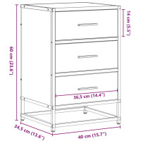 Produktbild för Sängbord sonoma-ek 40x34,5x60 cm konstruerat trä och metall