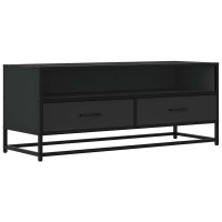 Produktbild för Tv-bänk svart 100x34,5x40 cm konstruerat trä och metall