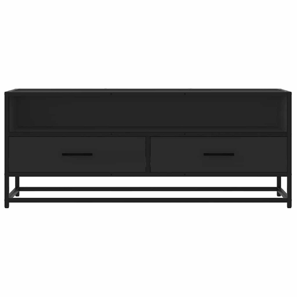 Produktbild för Tv-bänk svart 100x34,5x40 cm konstruerat trä och metall