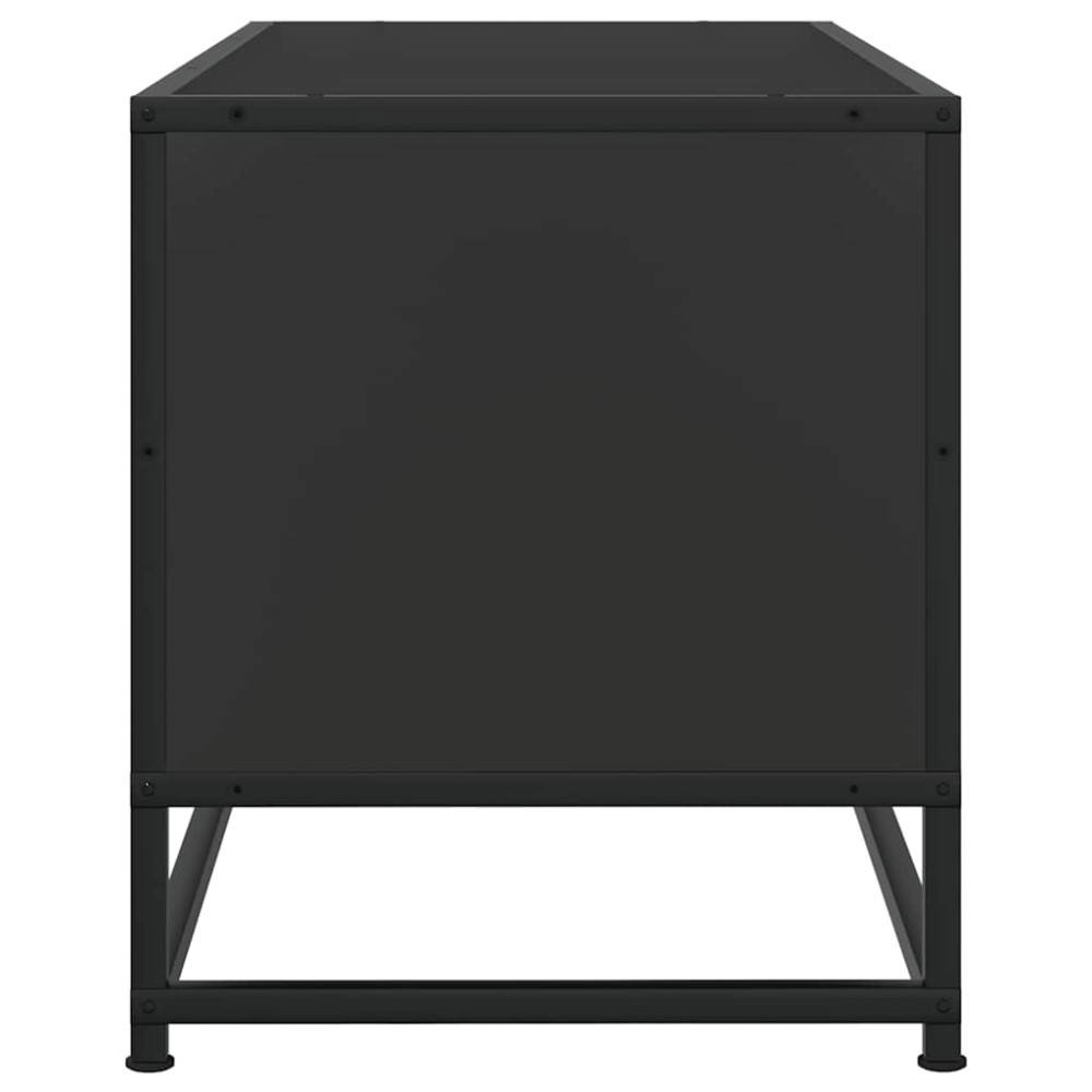 Produktbild för Tv-bänk svart 100x34,5x40 cm konstruerat trä och metall