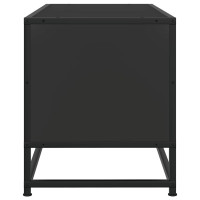 Produktbild för Tv-bänk svart 100x34,5x40 cm konstruerat trä och metall