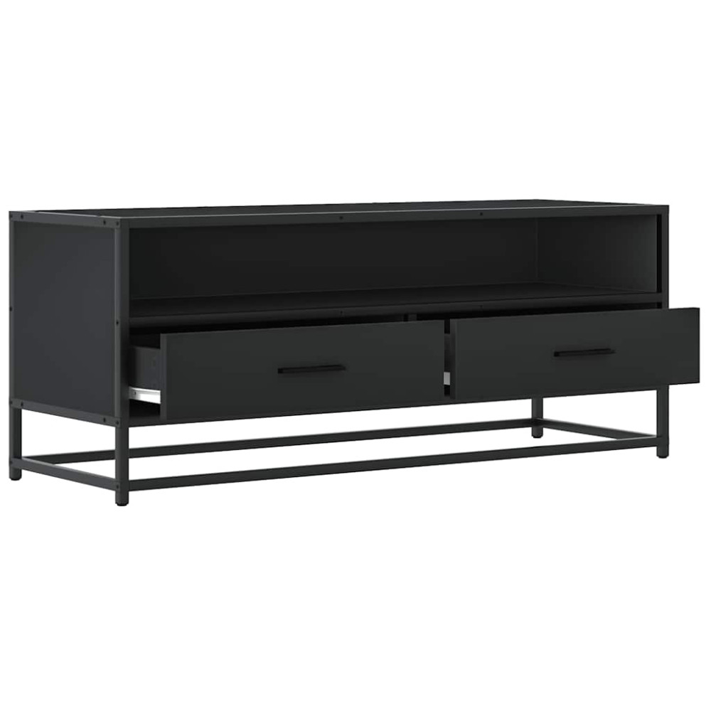 Produktbild för Tv-bänk svart 100x34,5x40 cm konstruerat trä och metall