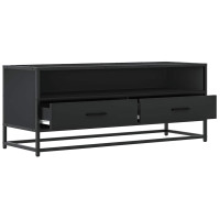 Produktbild för Tv-bänk svart 100x34,5x40 cm konstruerat trä och metall