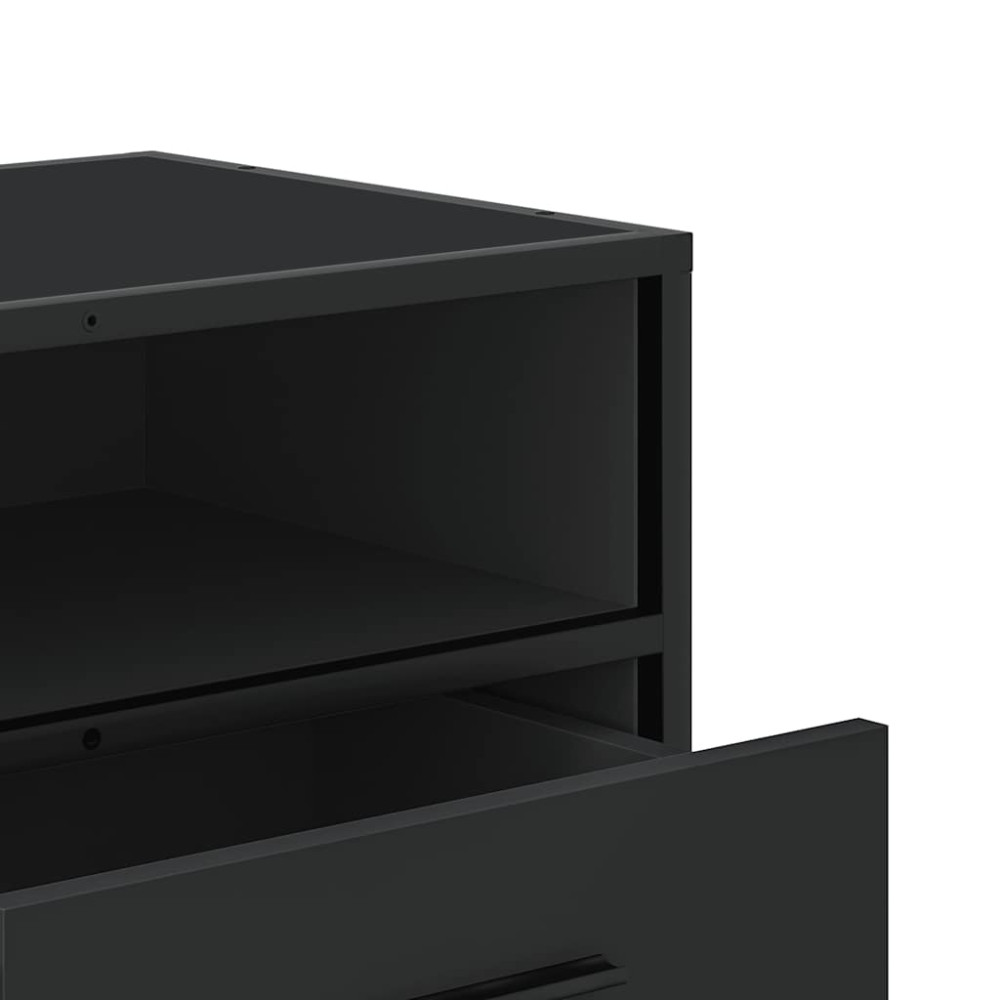 Produktbild för Tv-bänk svart 100x34,5x40 cm konstruerat trä och metall