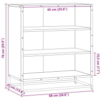 Produktbild för Skänk brun ek 68x35x76 cm konstruerat trä och metall