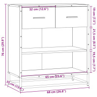 Produktbild för Skänk brun ek 68x35x76 cm konstruerat trä