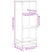 Produktbild för Bokhylla svart 40x35x107,5 cm konstruerat trä