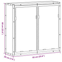 Produktbild för Spegelskåp för badrum svart 65x20x60 cm konstruerat trä