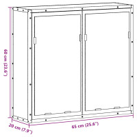 Produktbild för Spegelskåp för badrum sonoma-ek 65x20x60 cm konstruerat trä