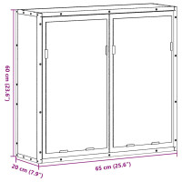 Produktbild för Spegelskåp för badrum Grå Sonoma 65x20x60 cm konstruerat trä