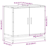 Produktbild för Tvättställsskåp grå sonoma 65x33x60 cm konstruerat trä