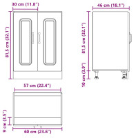 Produktbild för Diskbänk underskåp Kalmar vit 60x46x81,5 cm konstruerat trä