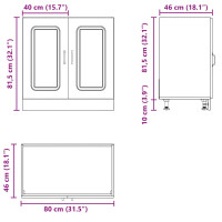 Produktbild för Bänkskåp Kalmar vit 80x46x81,5 cm konstruerat trä