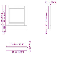 Produktbild för Diskmaskinspanel Porto vit 60x1,5x67 cm konstruerat trä