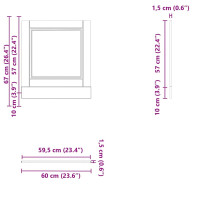 Produktbild för Diskmaskinspanel Porto svart 60x1,5x67 cm konstruerat trä