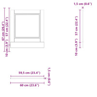 Produktbild för Diskmaskinspanel Porto rökfärgad ek 60x1,5x67cm konstruerat trä